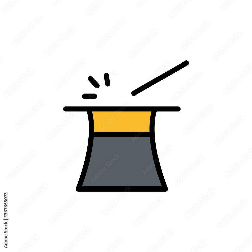 Poster magic wand, hat icon. simple color with outline vector elements of cultural activities icons for ui 
