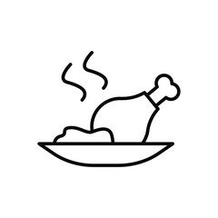 Chicken, leg icon. Simple line, outline vector elements of public catering icons for ui and ux, website or mobile application