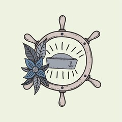 Fototapeta premium helm tattoo design