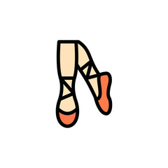 Ballet, leg, pointe shoes icon. Simple color with outline vector elements of cultural activities icons for ui and ux, website or mobile application