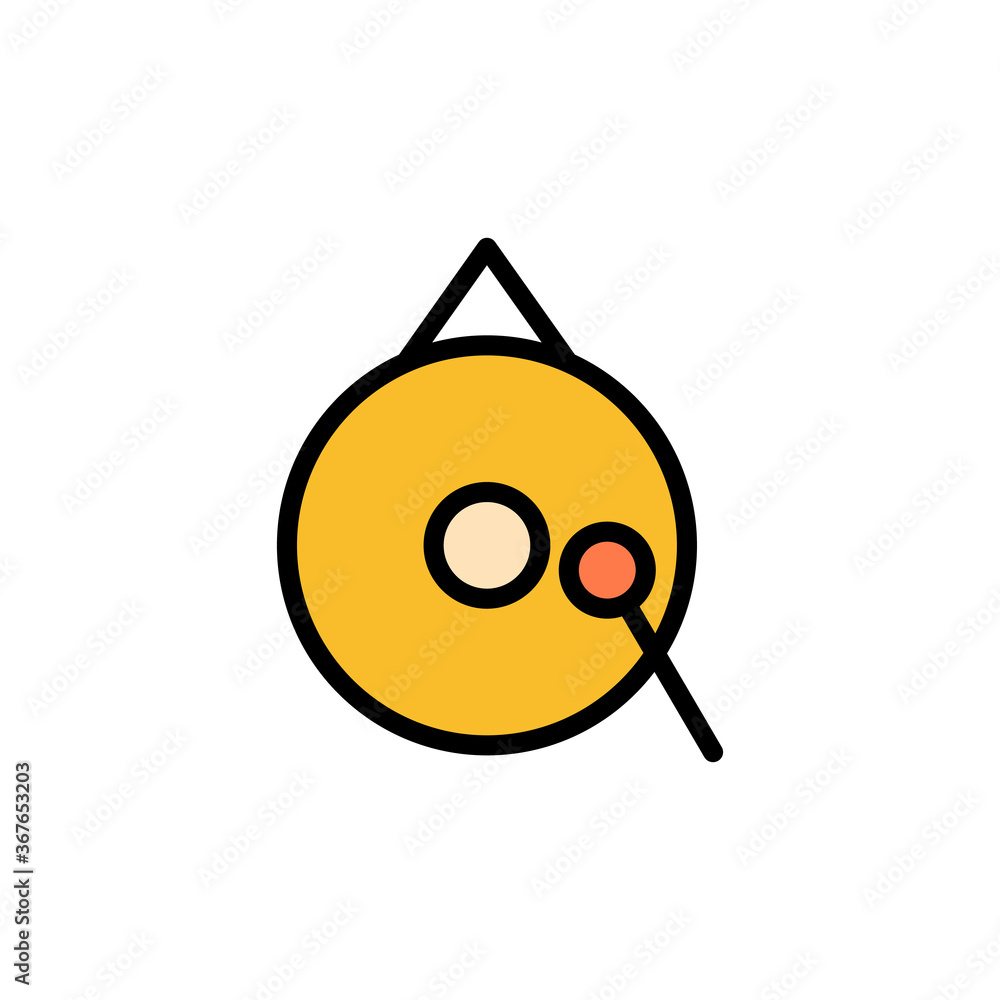 Poster gong, musical instrument icon. simple color with outline vector elements of cultural activities icon