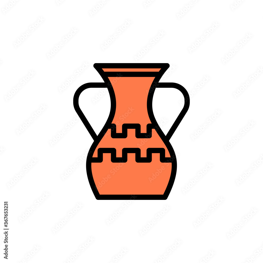Poster vase, art icon. simple color with outline vector elements of cultural activities icons for ui and ux