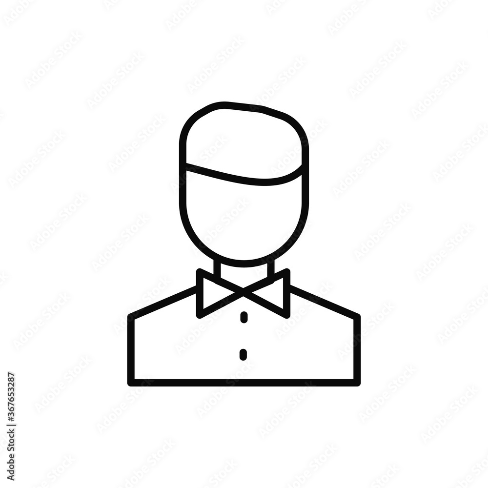 Aufkleber avatar, waiter icon. simple line, outline vector elements of public catering icons for ui and ux, we