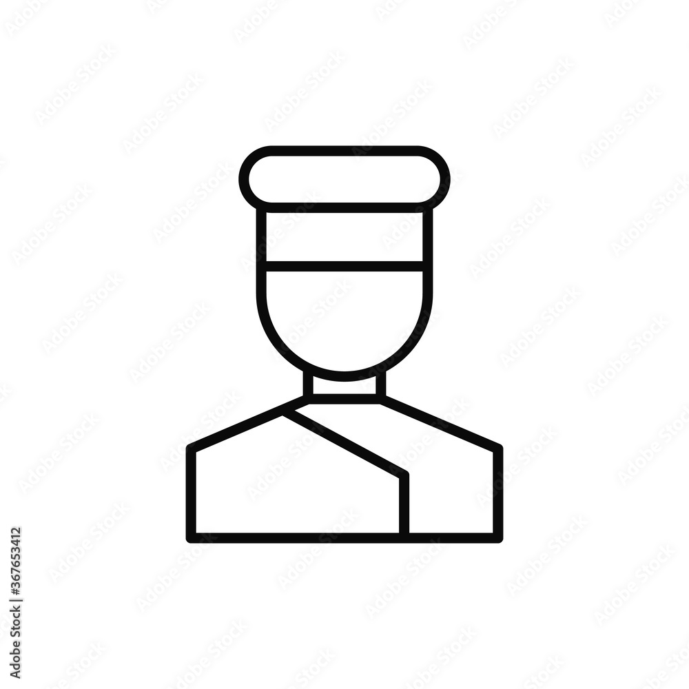 Poster cook, avatar icon. simple line, outline vector elements of public catering icons for ui and ux, webs