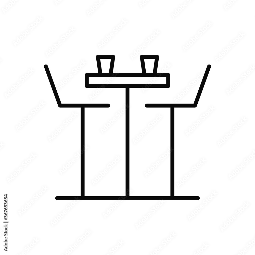 Poster chair, table icon. simple line, outline vector elements of public catering icons for ui and ux, webs