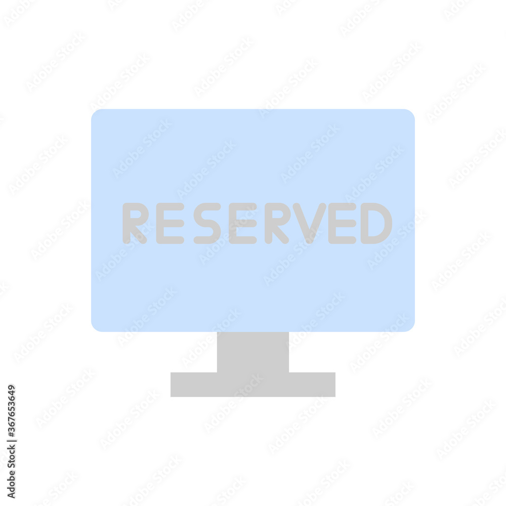 Poster monitor, reserved icon. simple color vector elements of public catering icons for ui and ux, website