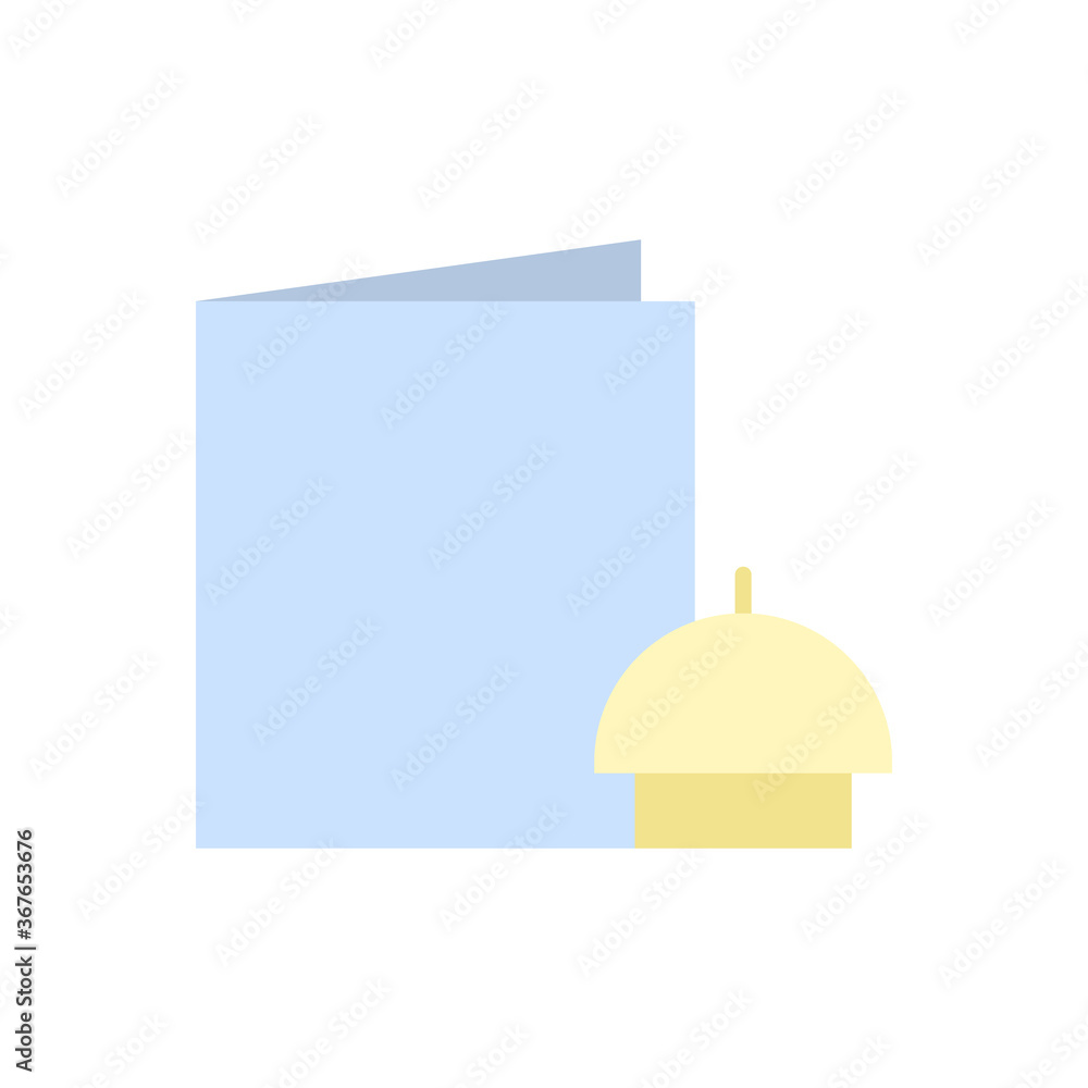 Poster menu, bell icon. simple color vector elements of public catering icons for ui and ux, website or mob
