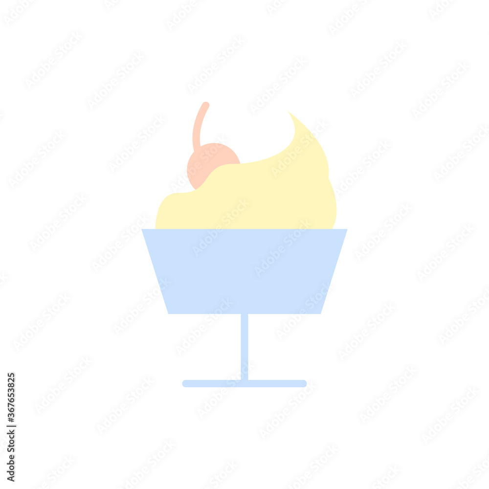 Poster cream, cherry icon. simple color vector elements of public catering icons for ui and ux, website or 