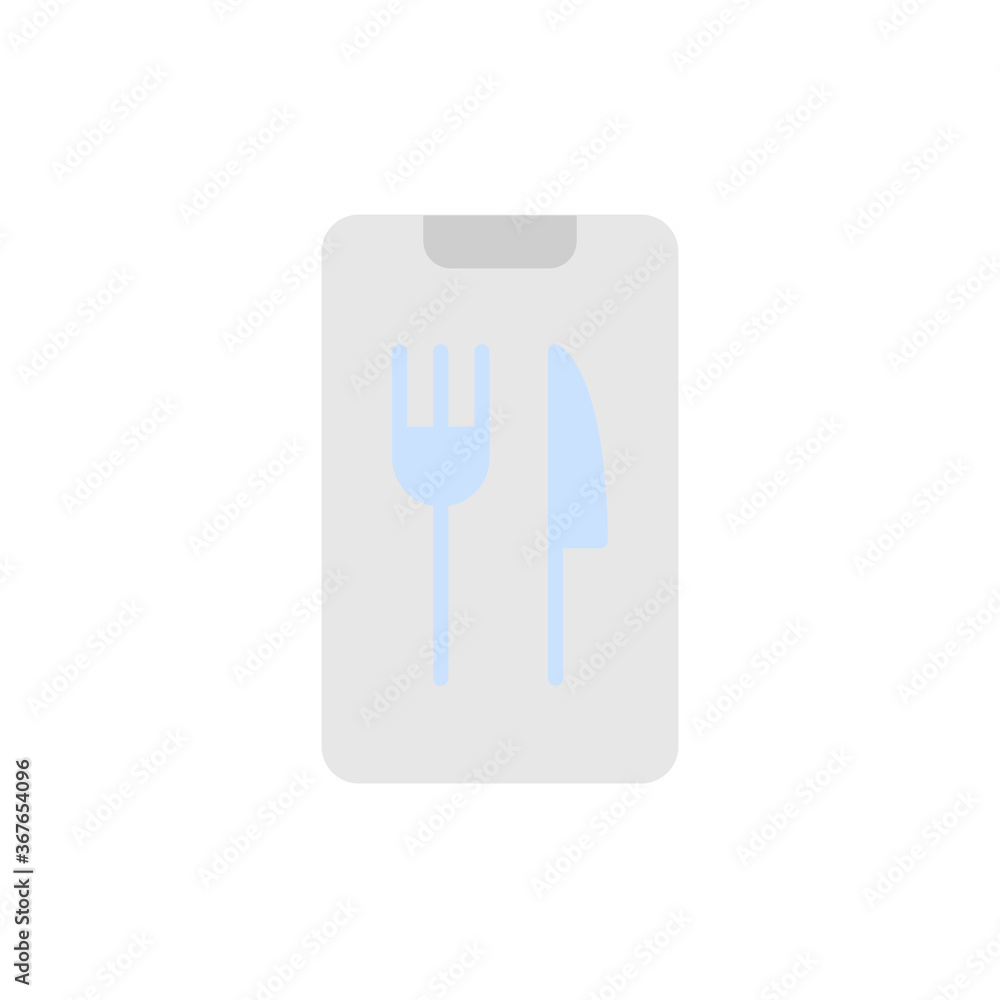 Aufkleber smartphone, fork, knife icon. simple color vector elements of public catering icons for ui and ux, w