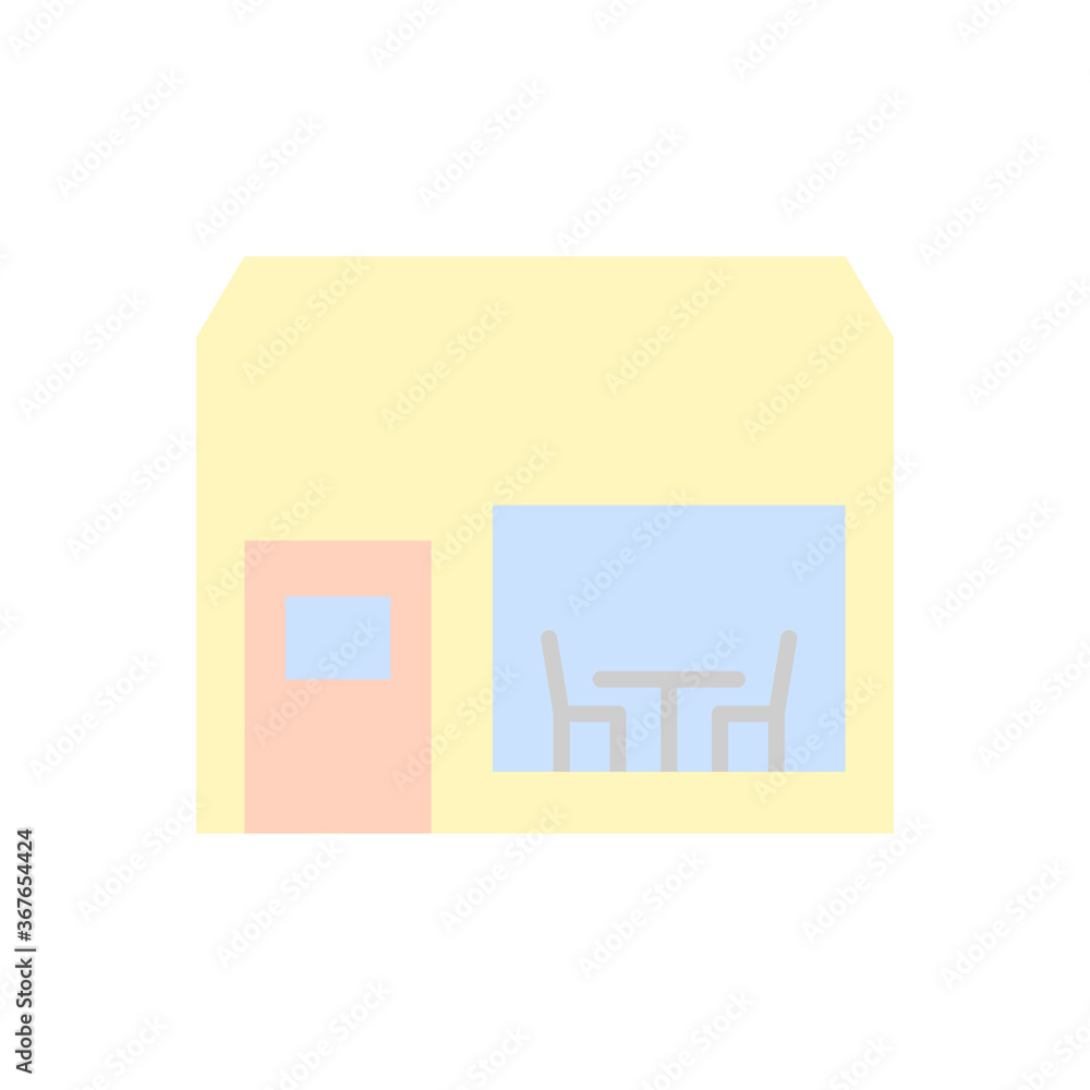 Aufkleber restaurant, building icon. simple color vector elements of public catering icons for ui and ux, webs