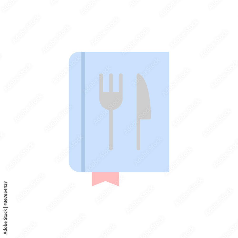 Poster book, fork, knife icon. simple color vector elements of public catering icons for ui and ux, website