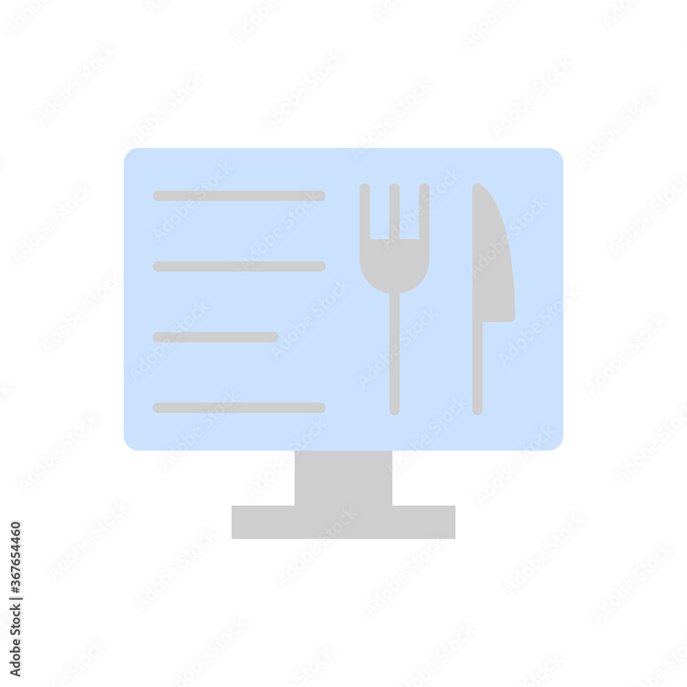 Aufkleber monitor, fork, knife icon. simple color vector elements of public catering icons for ui and ux, webs