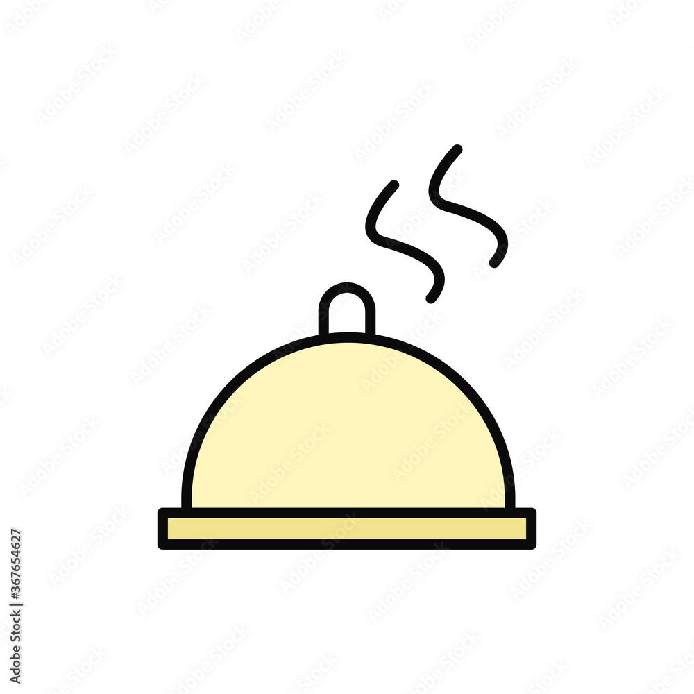 Poster tray, steam icon. simple color with outline vector elements of public catering icons for ui and ux, 