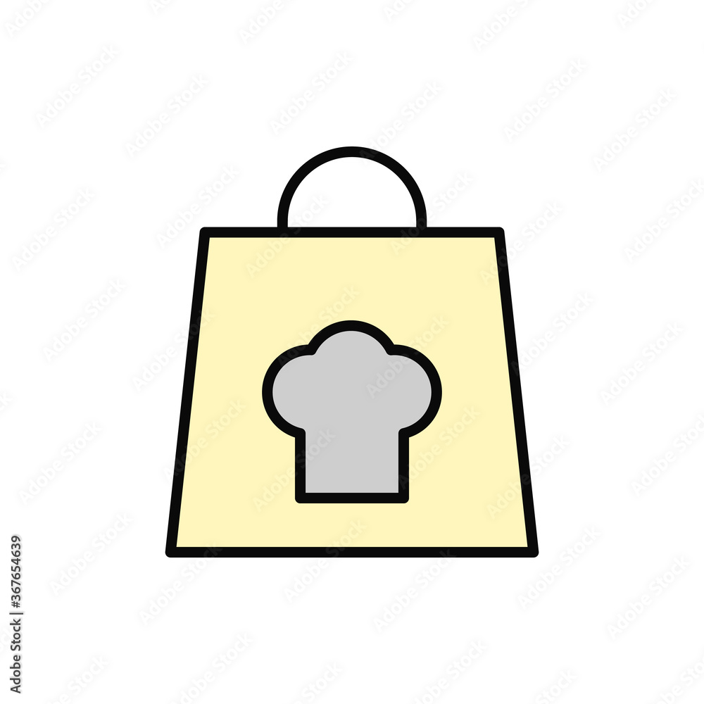 Poster package, hat icon. simple color with outline vector elements of public catering icons for ui and ux,