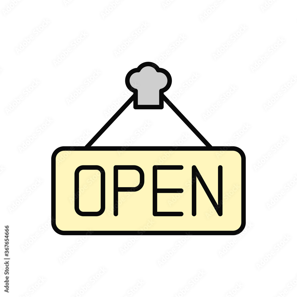 Poster sign, restaurant icon. simple color with outline vector elements of public catering icons for ui and