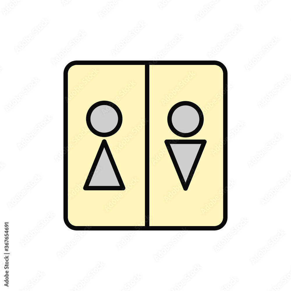 Poster sign, toilet icon. simple color with outline vector elements of public catering icons for ui and ux,
