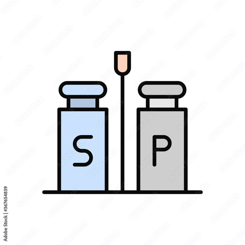 Poster salt, pepper icon. simple color with outline vector elements of public catering icons for ui and ux,