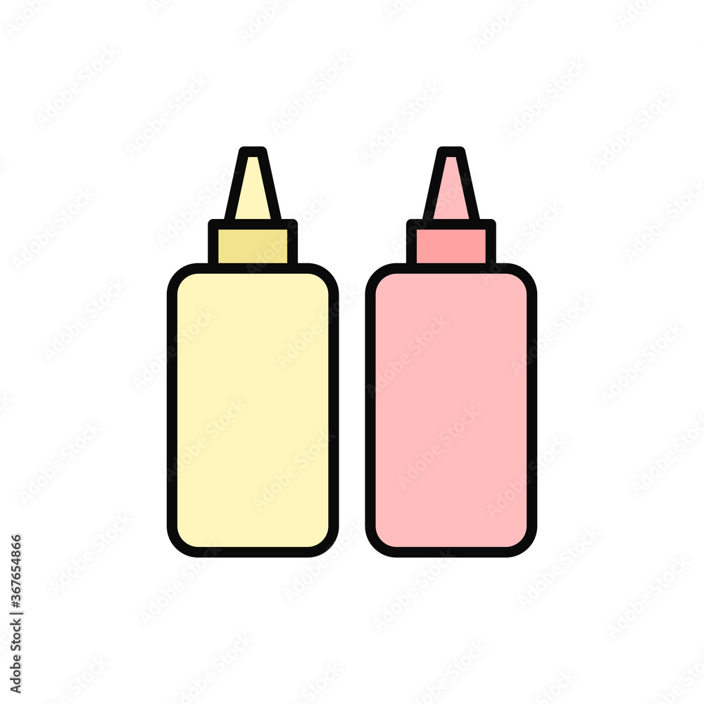 Poster ketchup, mustard icon. simple color with outline vector elements of public catering icons for ui and