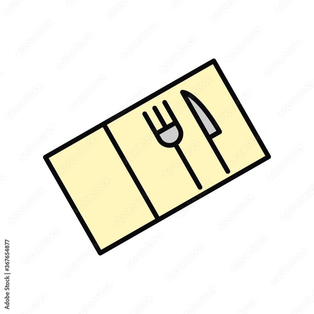 Poster fork, knife, coupon icon. simple color with outline vector elements of public catering icons for ui 