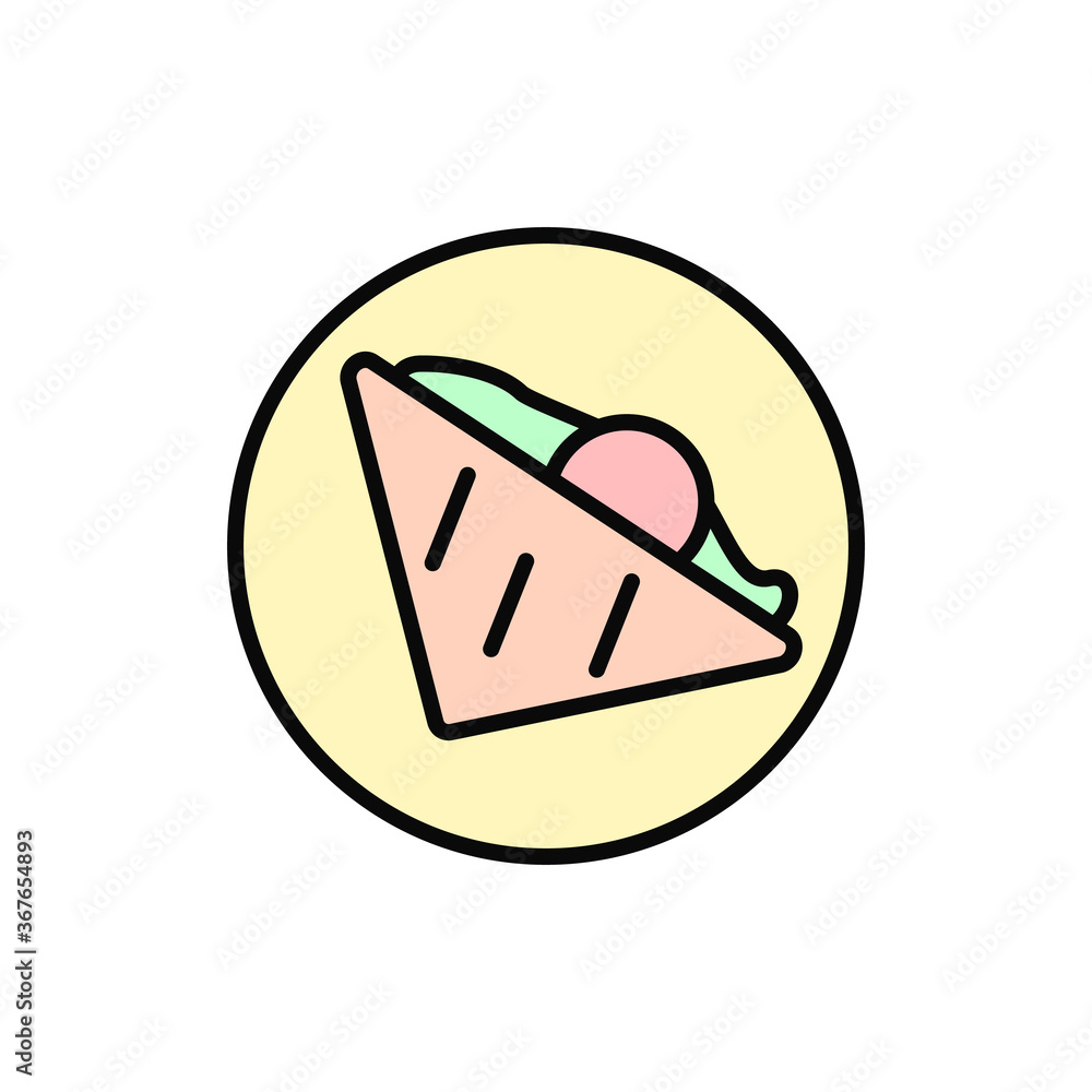 Poster sandwich, plate icon. simple color with outline vector elements of public catering icons for ui and 