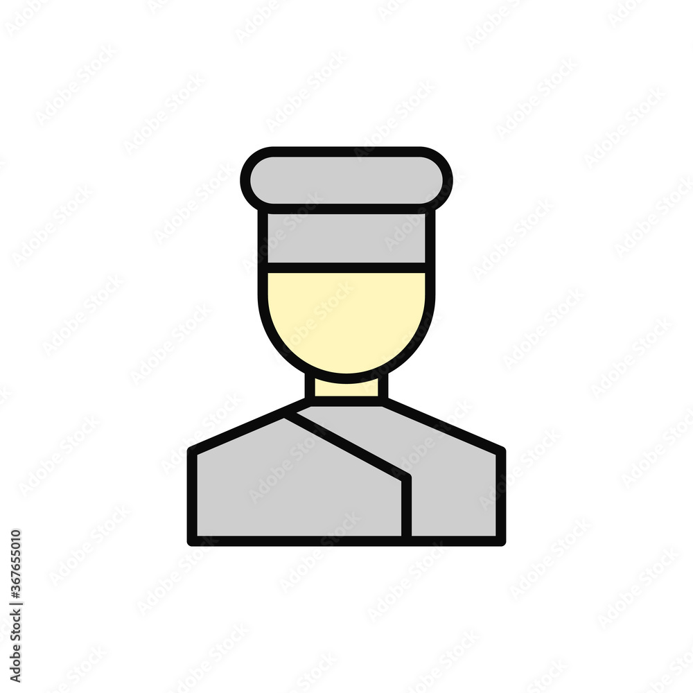 Poster cook, avatar icon. simple color with outline vector elements of public catering icons for ui and ux,