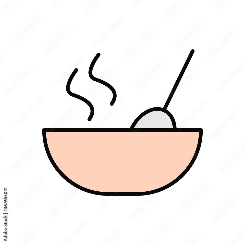 Poster plate, spoon icon. simple color with outline vector elements of public catering icons for ui and ux,