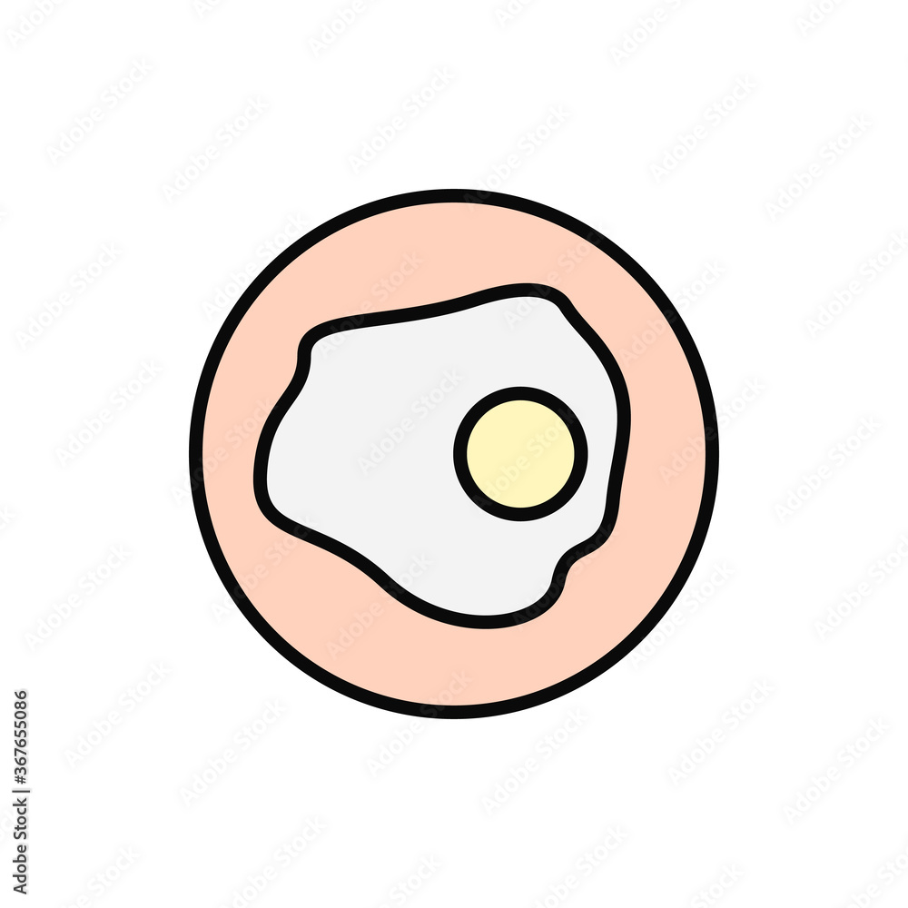 Poster plate, egg icon. simple color with outline vector elements of public catering icons for ui and ux, w