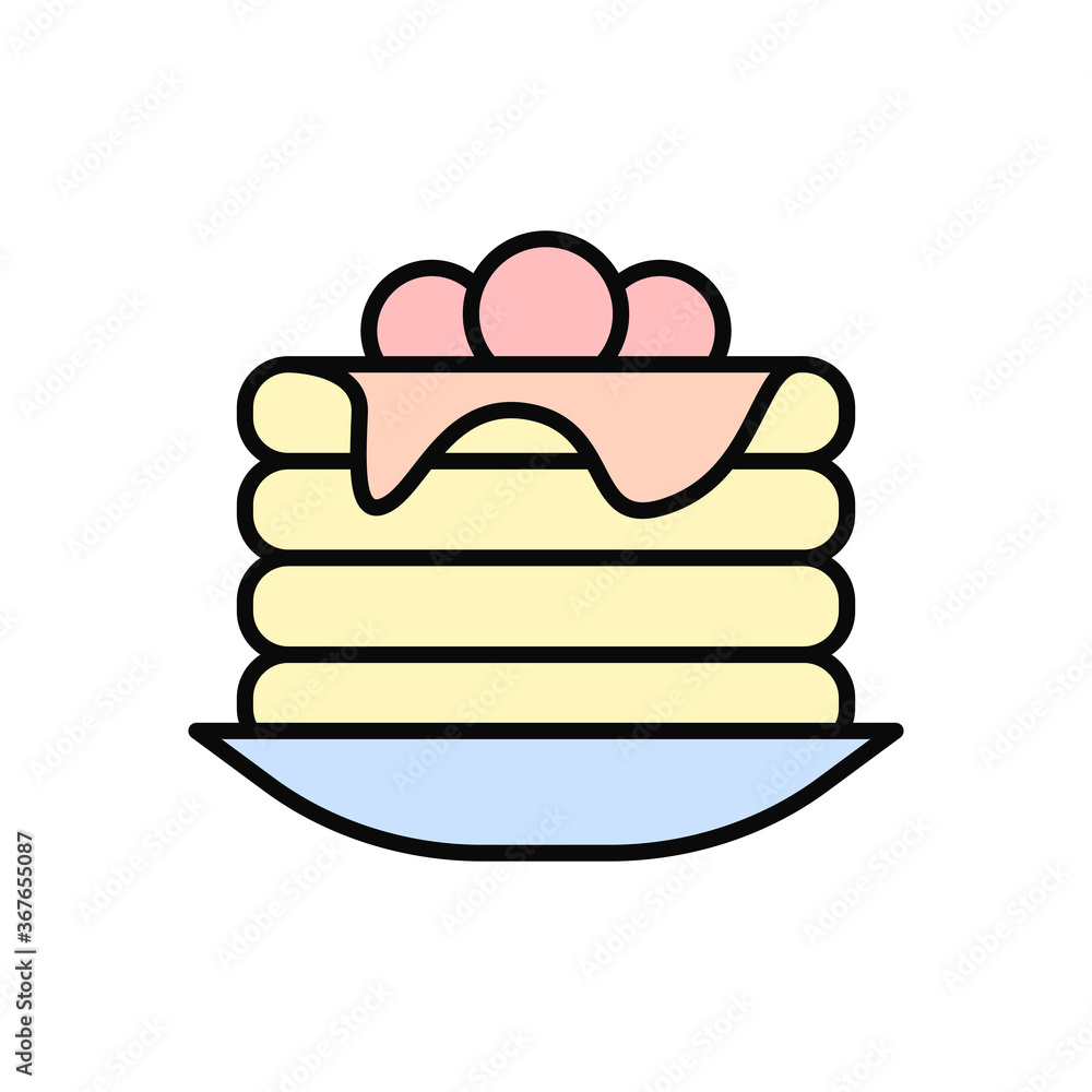 Poster cupcake, berry icon. simple color with outline vector elements of public catering icons for ui and u