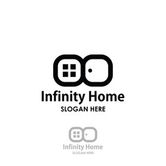 infinity home logo design vector template, construction logotype