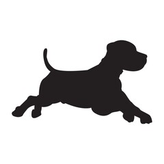 silhouette of dog running