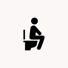 Man Sitting On The Toilet icon logo