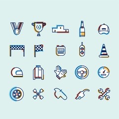 set of motor racing icons