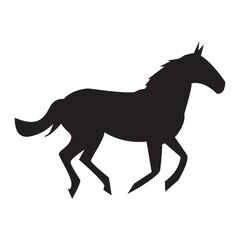 silhouette of horse running