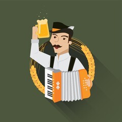 bavarian man with accordion