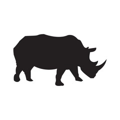 silhouette of rhinoceros