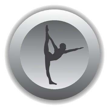 girl silhouette practising yoga in standing split pose variation