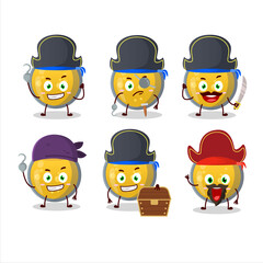Cartoon character of golden potion with various pirates emoticons