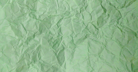 green crumpled paper texture. Wrinkled Paper background.