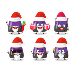 Santa Claus emoticons with blue candy corn cartoon character