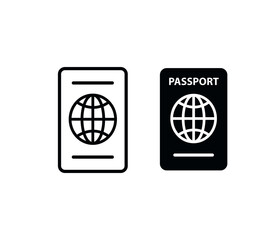 Passport icon vector logo design template