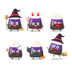 Halloween expression emoticons with cartoon character of blue candy corn
