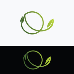 letter Q and leaf logo concept design vector template, nature leaf logotype