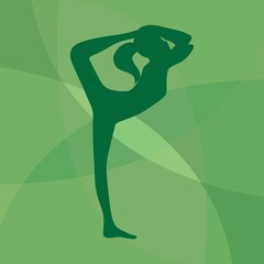 girl silhouette practising yoga in lord of the dance pose