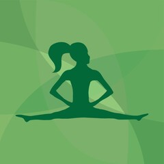 girl silhouette practising yoga in split pose