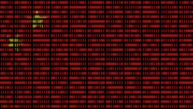 China Flag in Digital Binary Numbers cyber style matrix