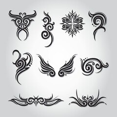 collection of decorative tattoos