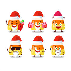 Santa Claus emoticons with candy corn cartoon character