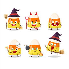 Halloween expression emoticons with cartoon character of candy corn