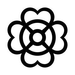 Obraz premium flower ornament silhouette style icon vector design