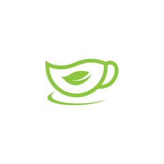 a cup green tea icon vector illustration design